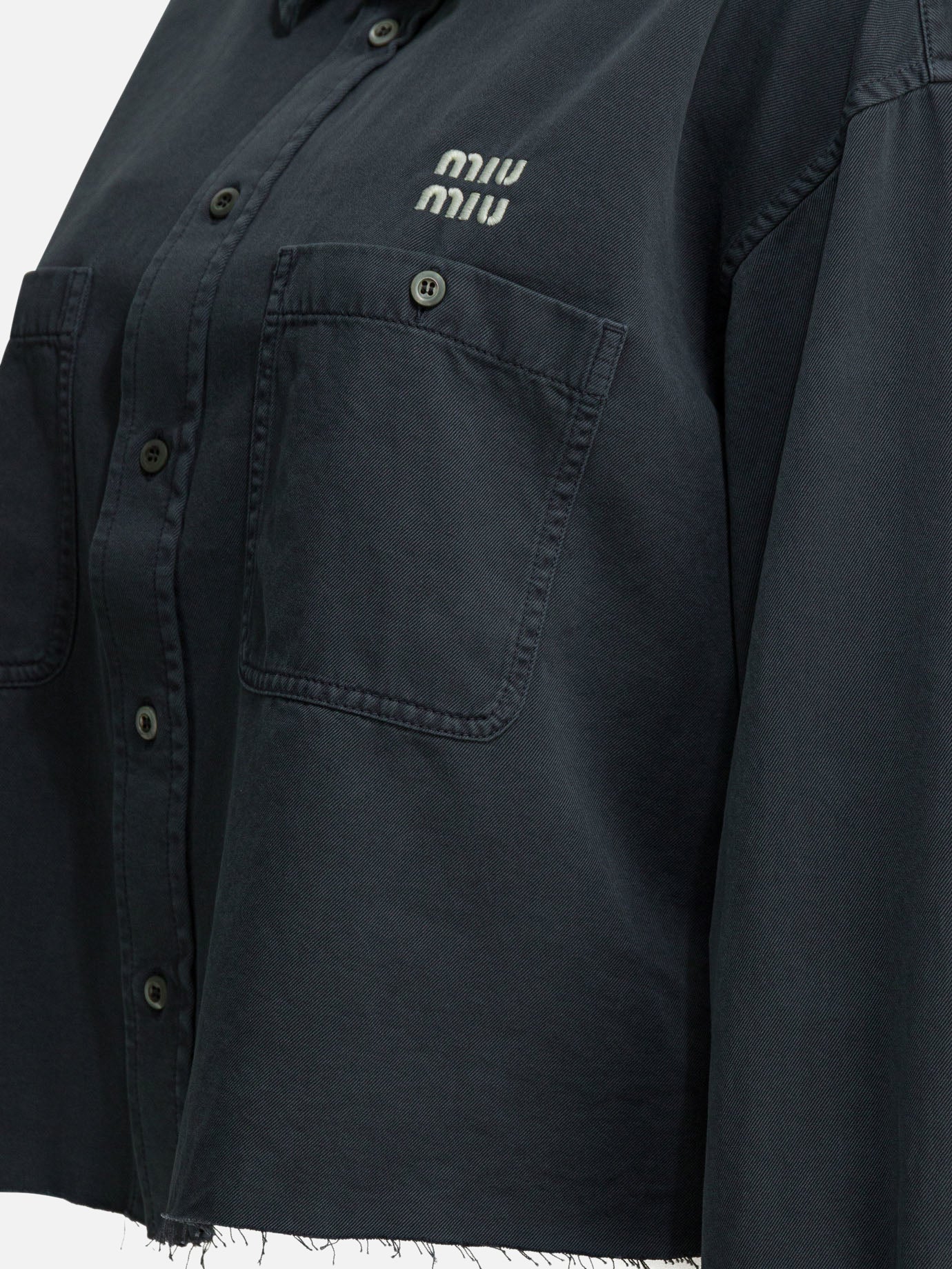 Casual shirts Logo  Grey - Miu Miu Women | PDP | VIETTI Online Store | Zoom-Modal_4
