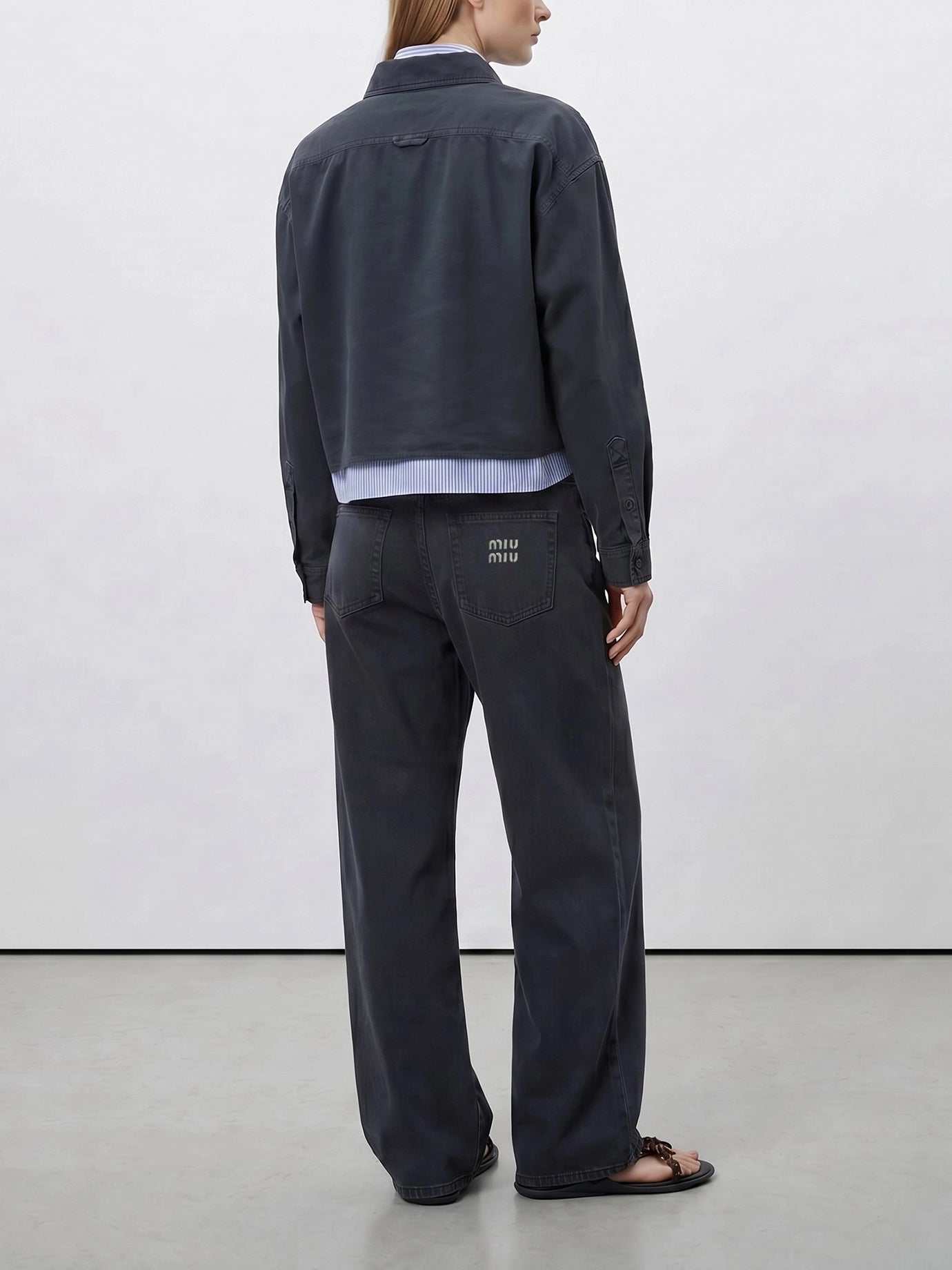 Casual shirts Logo  Grey - Miu Miu Women | PDP | VIETTI Online Store | thumbnail_3