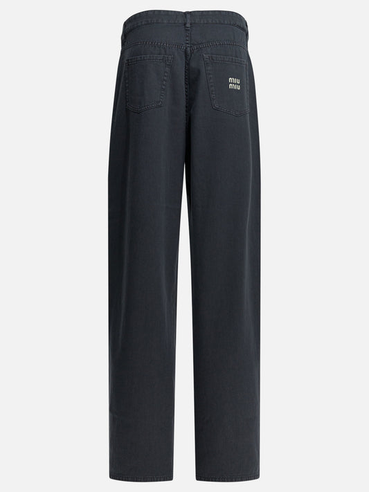 Straight-leg jeans Logo  Grey - Miu Miu Women | PLP | VIETTI Online Store | 2
