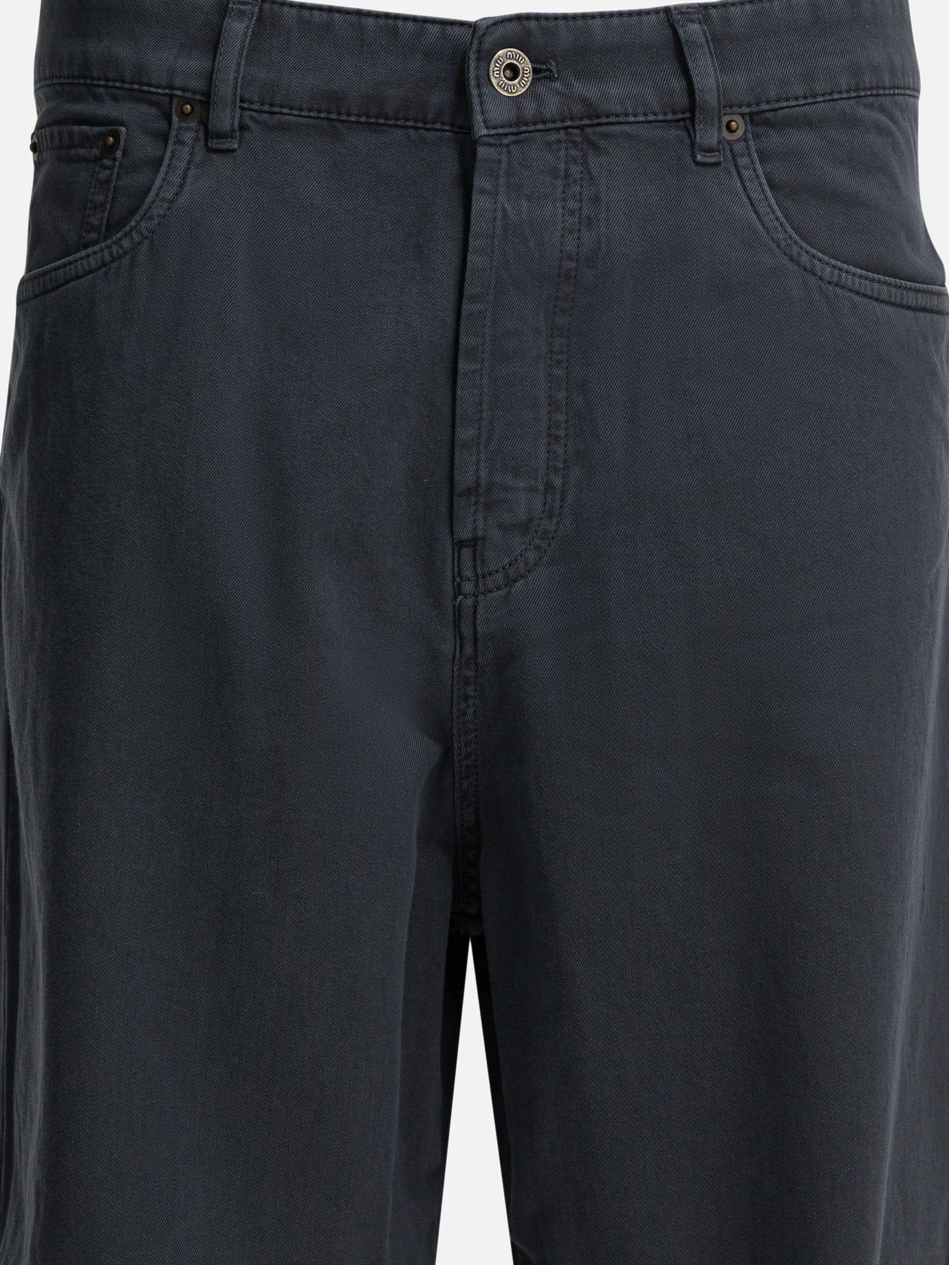 Straight-leg jeans Logo  Grey - Miu Miu Women | PDP | VIETTI Online Store | Zoom-Modal_3
