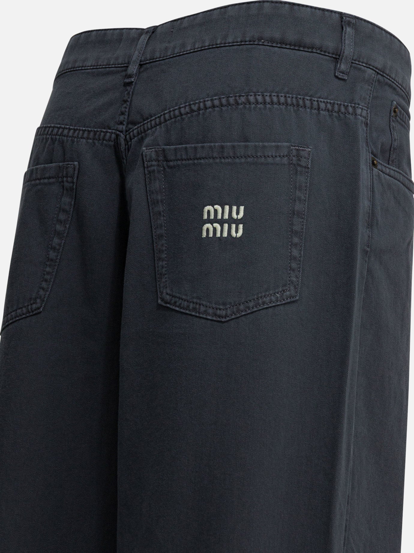 Straight-leg jeans Logo  Grey - Miu Miu Women | PDP | VIETTI Online Store | thumbnail_4