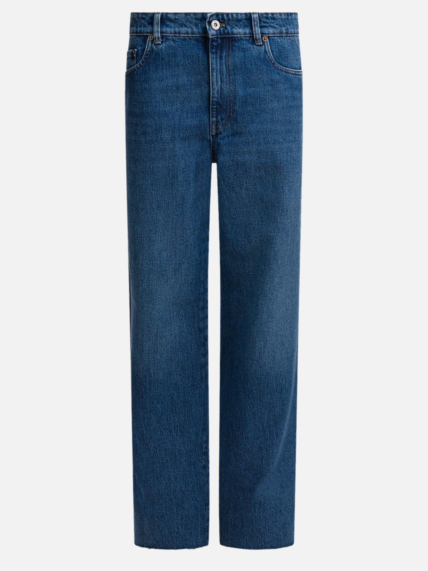 Jeans a gamba larga Logo  Blu - Miu Miu Donna | PDP | VIETTI Online Store | thumbnail