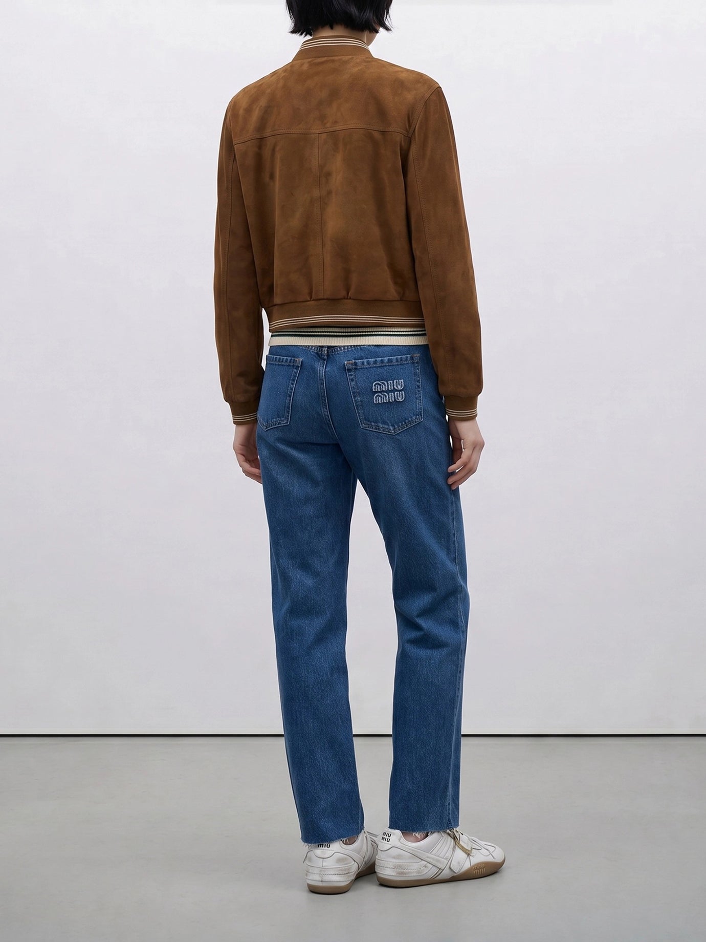 Jeans a gamba larga Logo  Blu - Miu Miu Donna | PDP | VIETTI Online Store | thumbnail_3