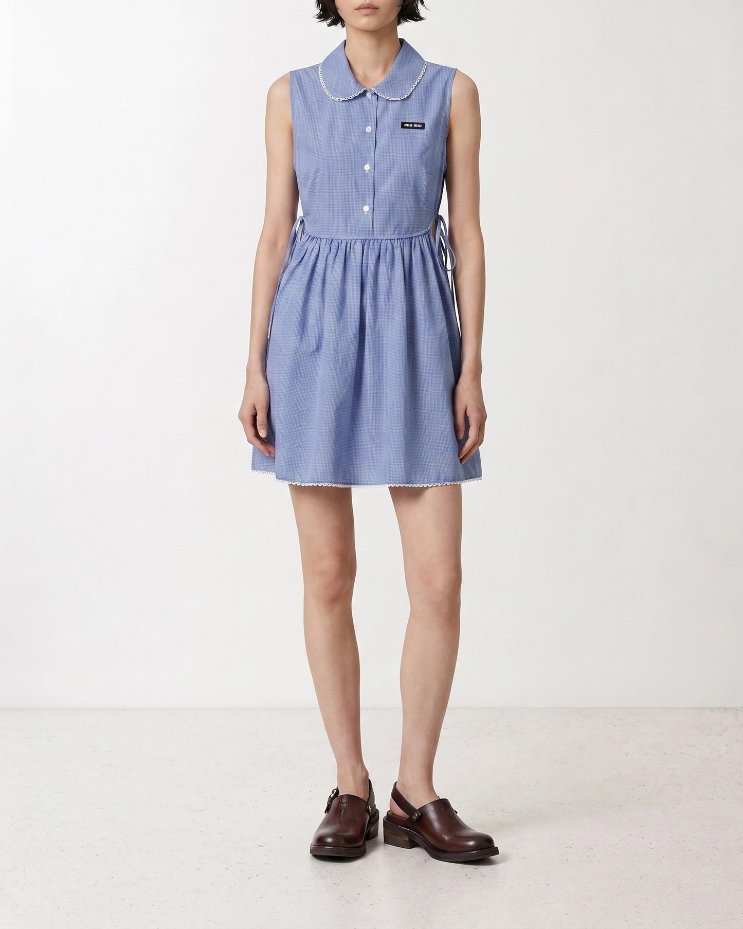 Mini dresses Logo  Light blue - Miu Miu Women | PDP | VIETTI Online Store | Zoom-Modal_2
