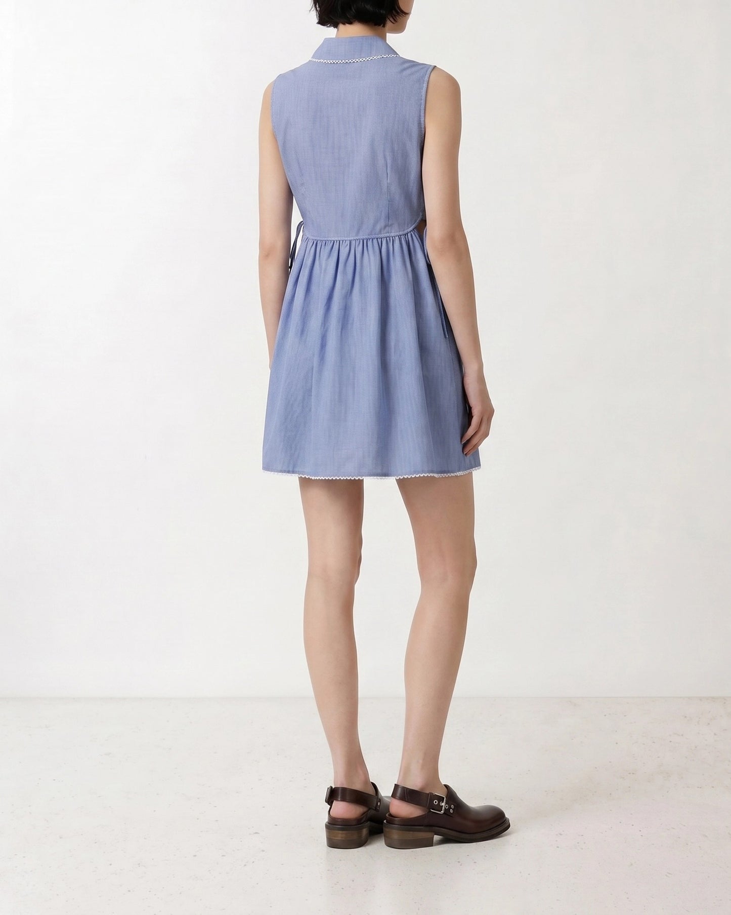 Mini dresses Logo  Light blue - Miu Miu Women | PDP | VIETTI Online Store | Zoom-Modal_3
