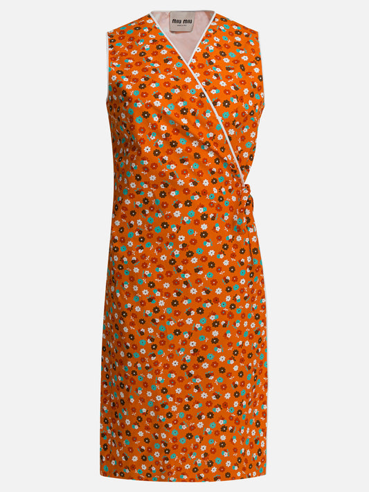 Miu Miu Short flared dress Orange

