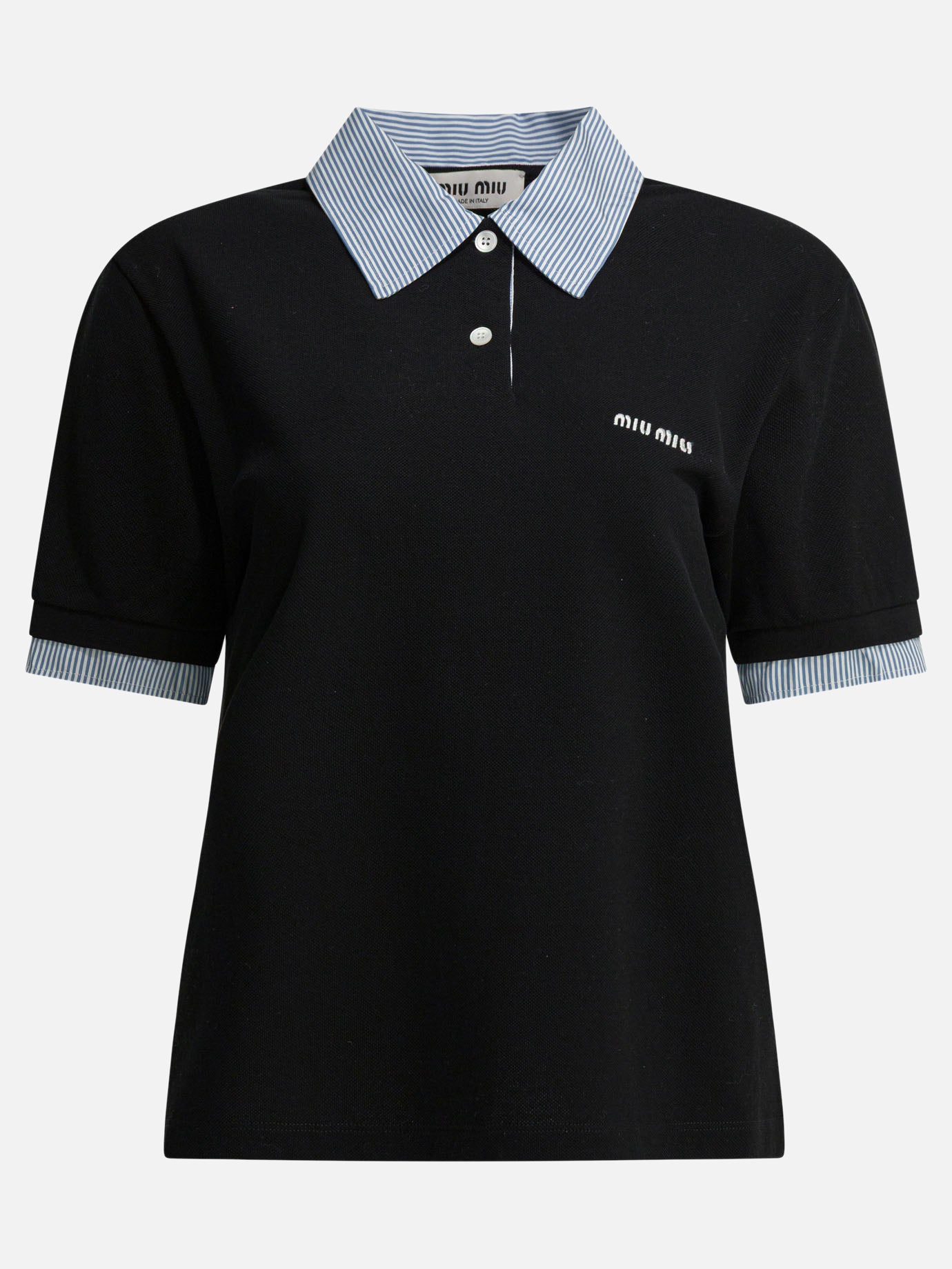 Polo shirts with buttons Logo  Black - Miu Miu Women | PDP | VIETTI Online Store | Zoom-Modal
