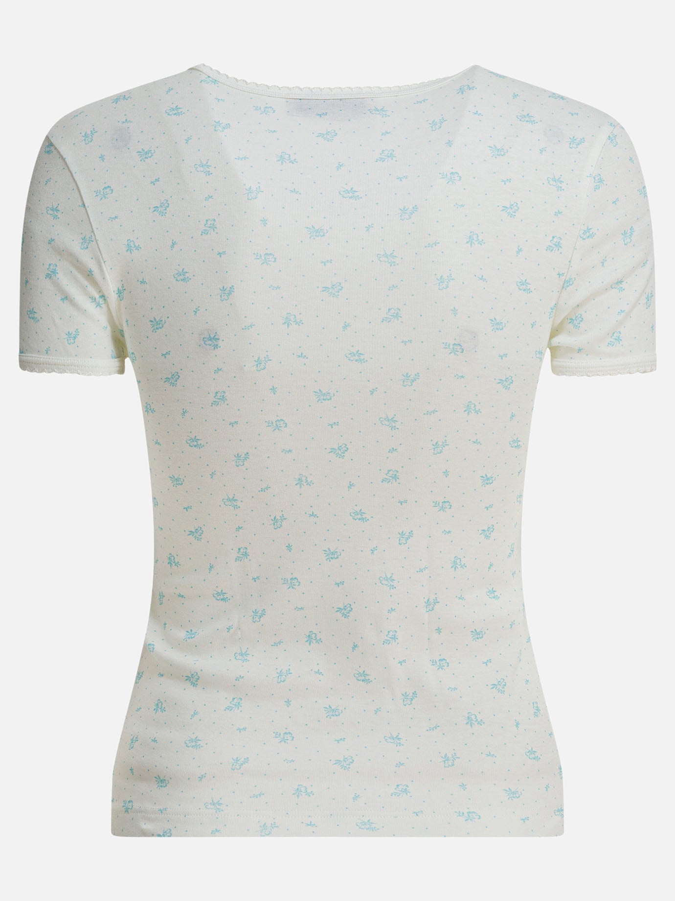 T-shirt girocollo Floral  Bianco - Miu Miu Donna | PDP | VIETTI Online Store | Zoom-Modal_2
