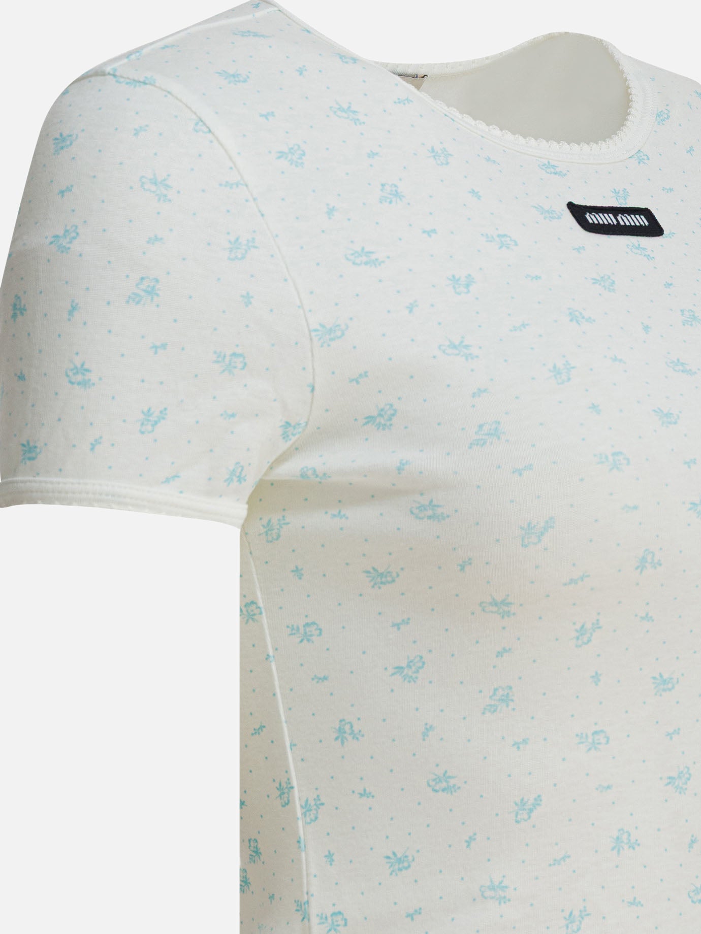 T-shirt girocollo Floral  Bianco - Miu Miu Donna | PDP | VIETTI Online Store | thumbnail_4