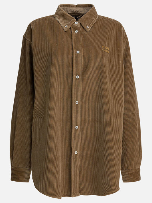Casual shirts Logo  Beige - Miu Miu Women | PLP | VIETTI Online Store 
