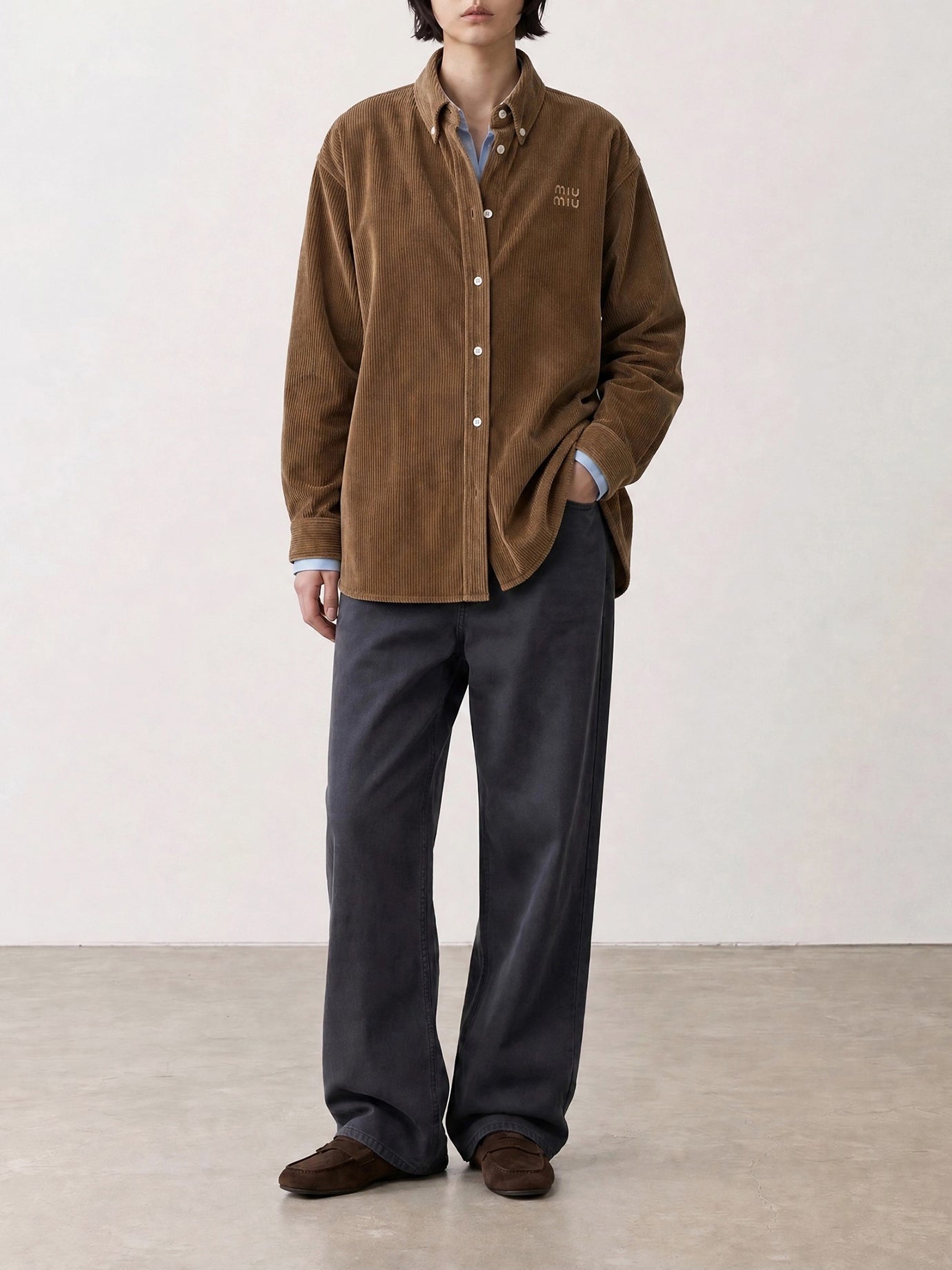 Casual shirts Logo  Beige - Miu Miu Women | PDP | VIETTI Online Store | Zoom-Modal_5
