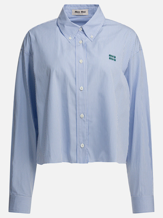 Camicie casual Logo  Azzurro - Miu Miu Donna | PDP | VIETTI Online Store 
