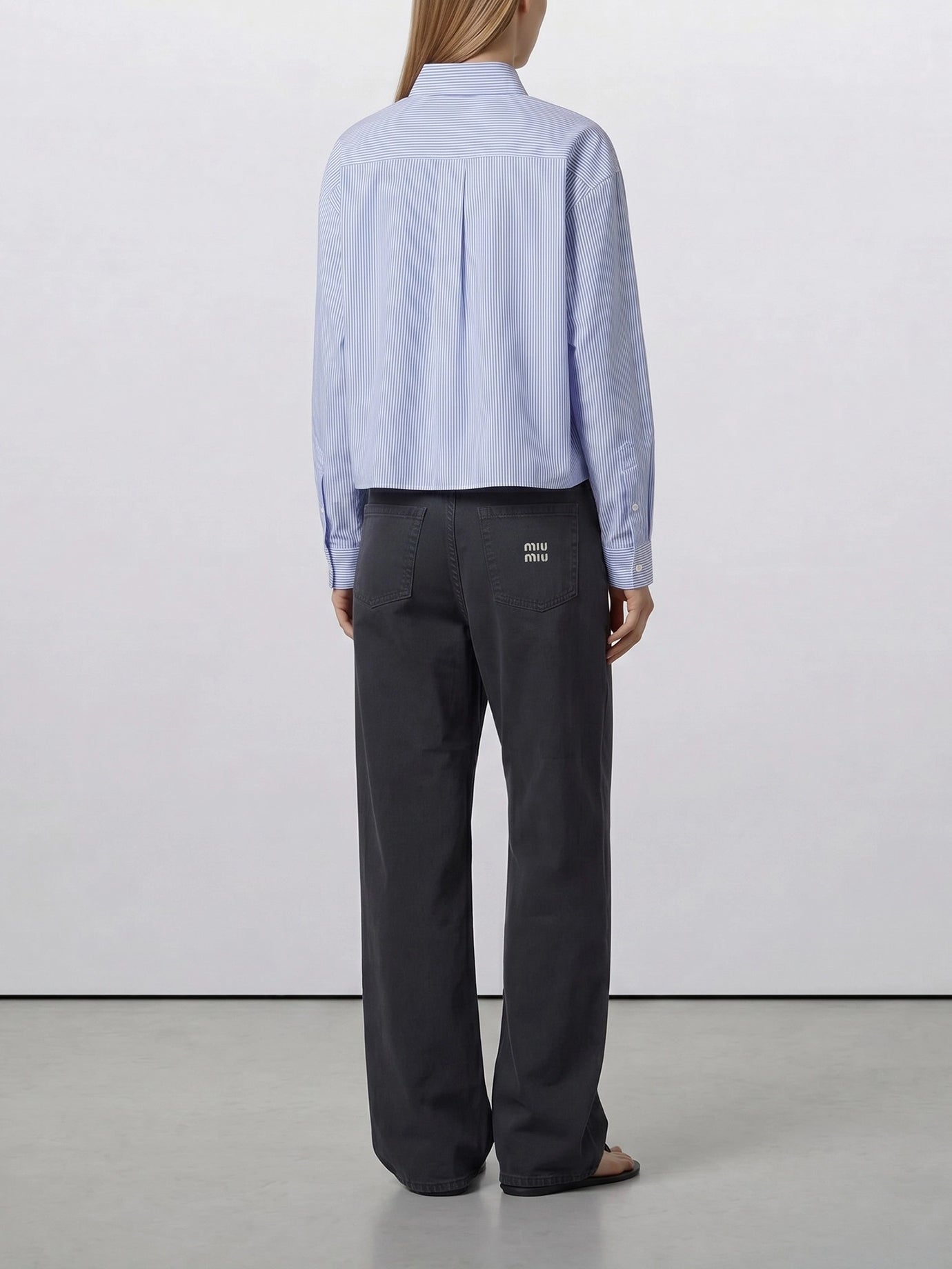 Miu Miu Poplin shirt with logo White - Women | VIETTI Online Store