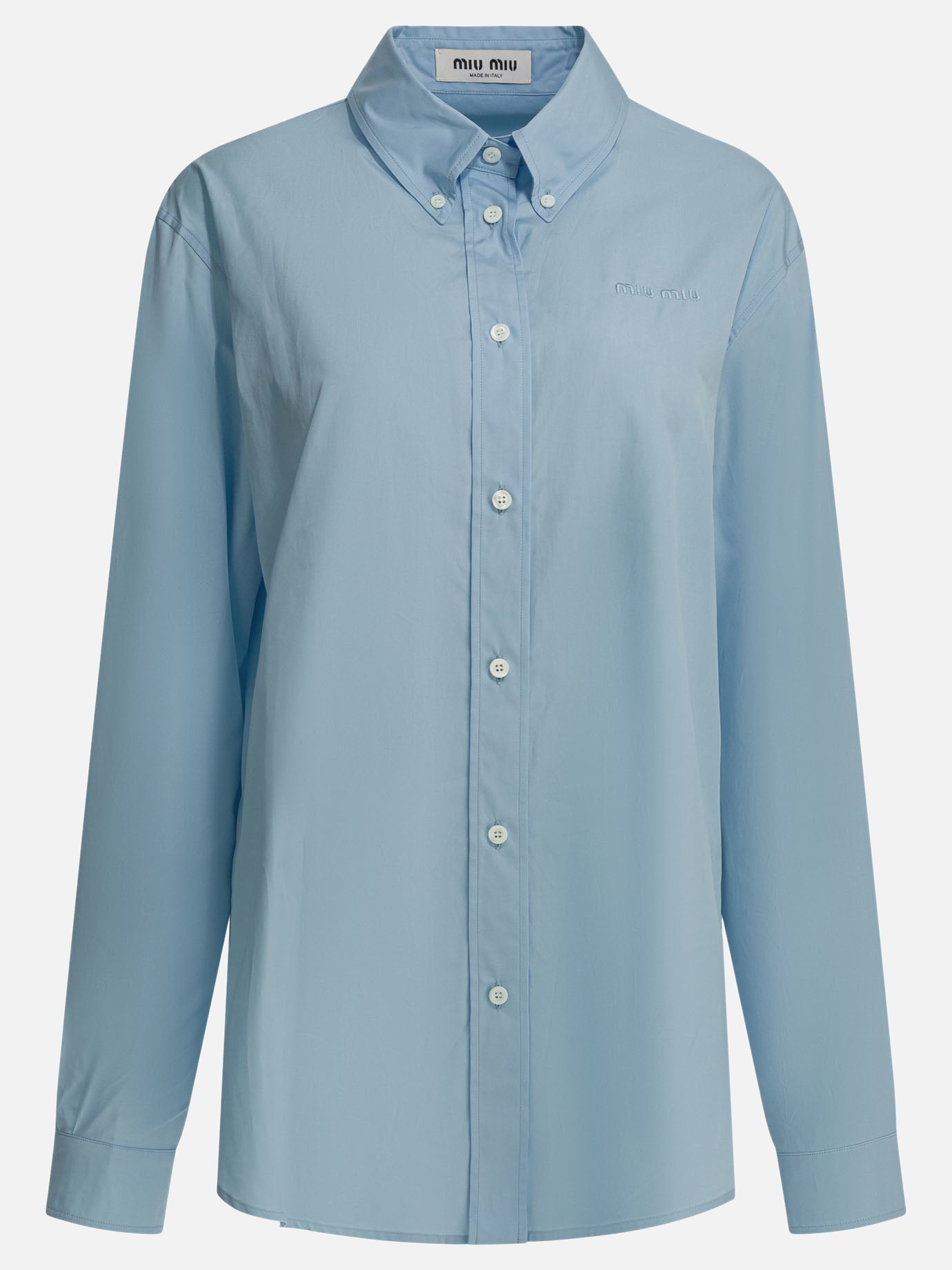 Casual shirts Logo  Light blue - Miu Miu Women | PDP | VIETTI Online Store | Zoom-Modal
