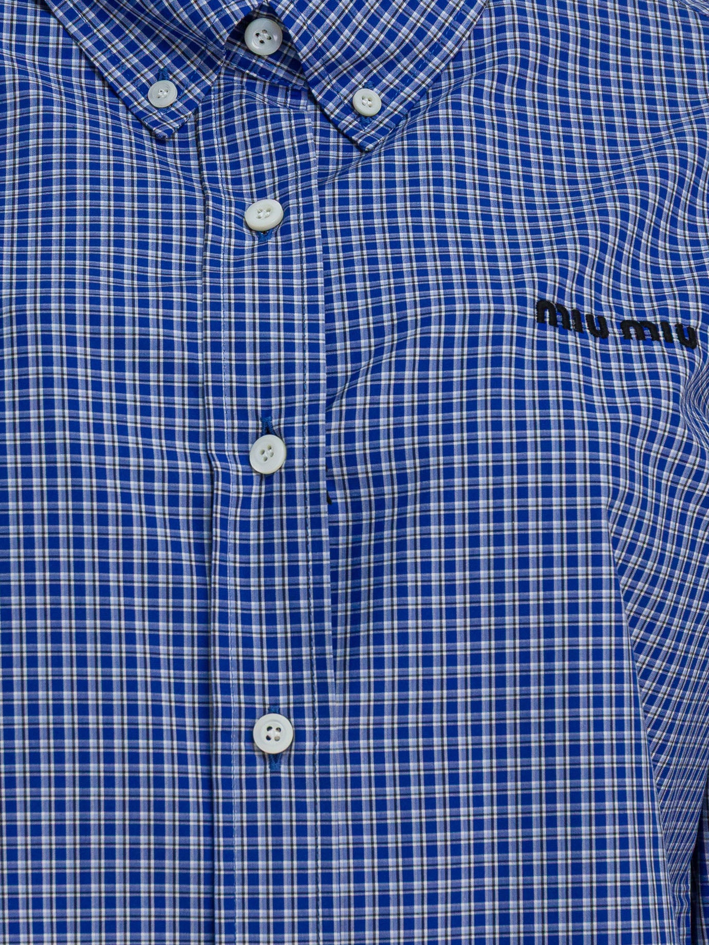 Camicie casual Check  Azzurro - Miu Miu Donna | PDP | VIETTI Online Store | Zoom-Modal_3
