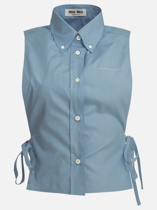Casual shirts Logo  Light blue - Miu Miu Women | PDP | VIETTI Online Store 
