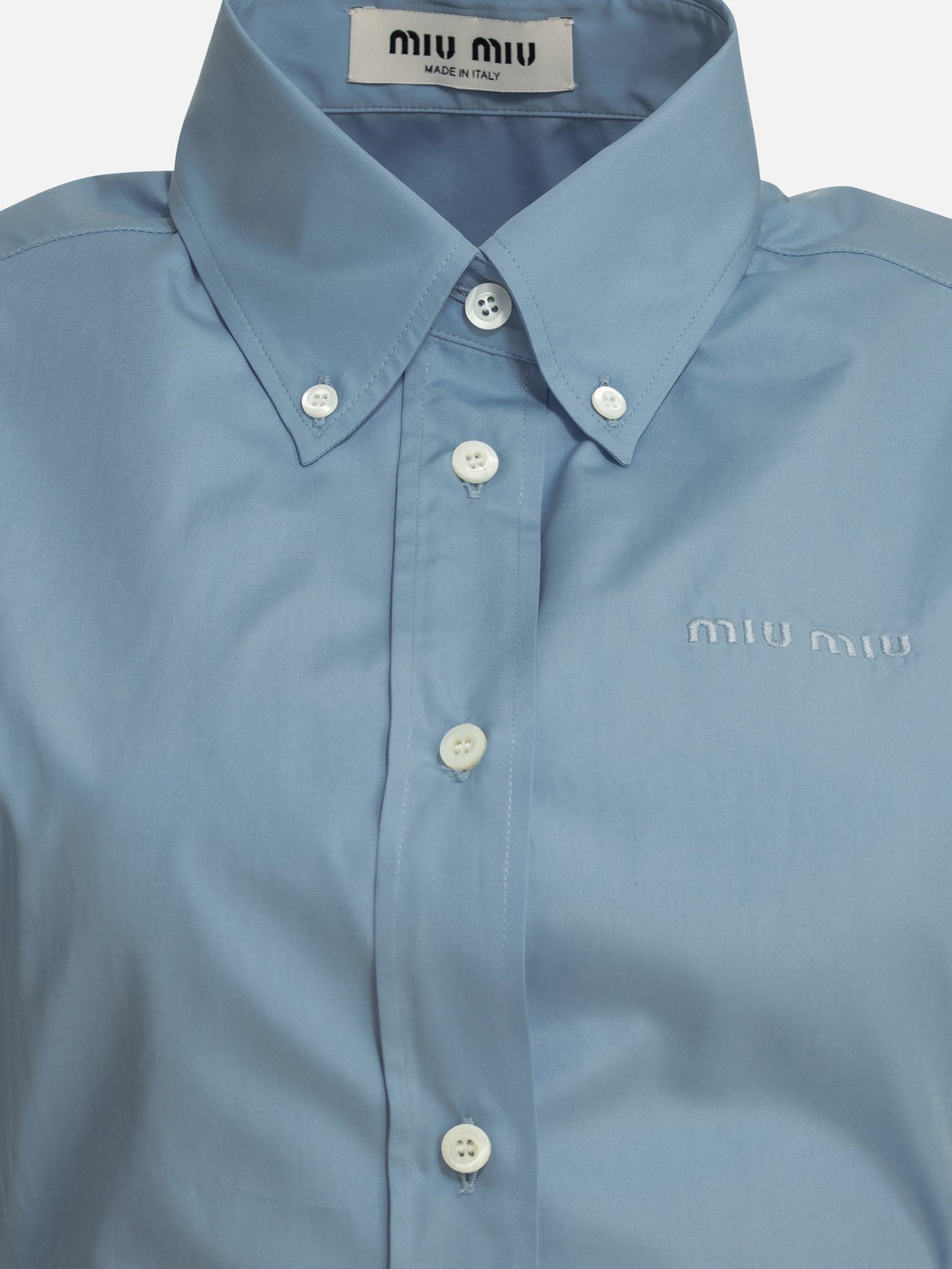 Casual shirts Logo  Light blue - Miu Miu Women | PDP | VIETTI Online Store | thumbnail_3