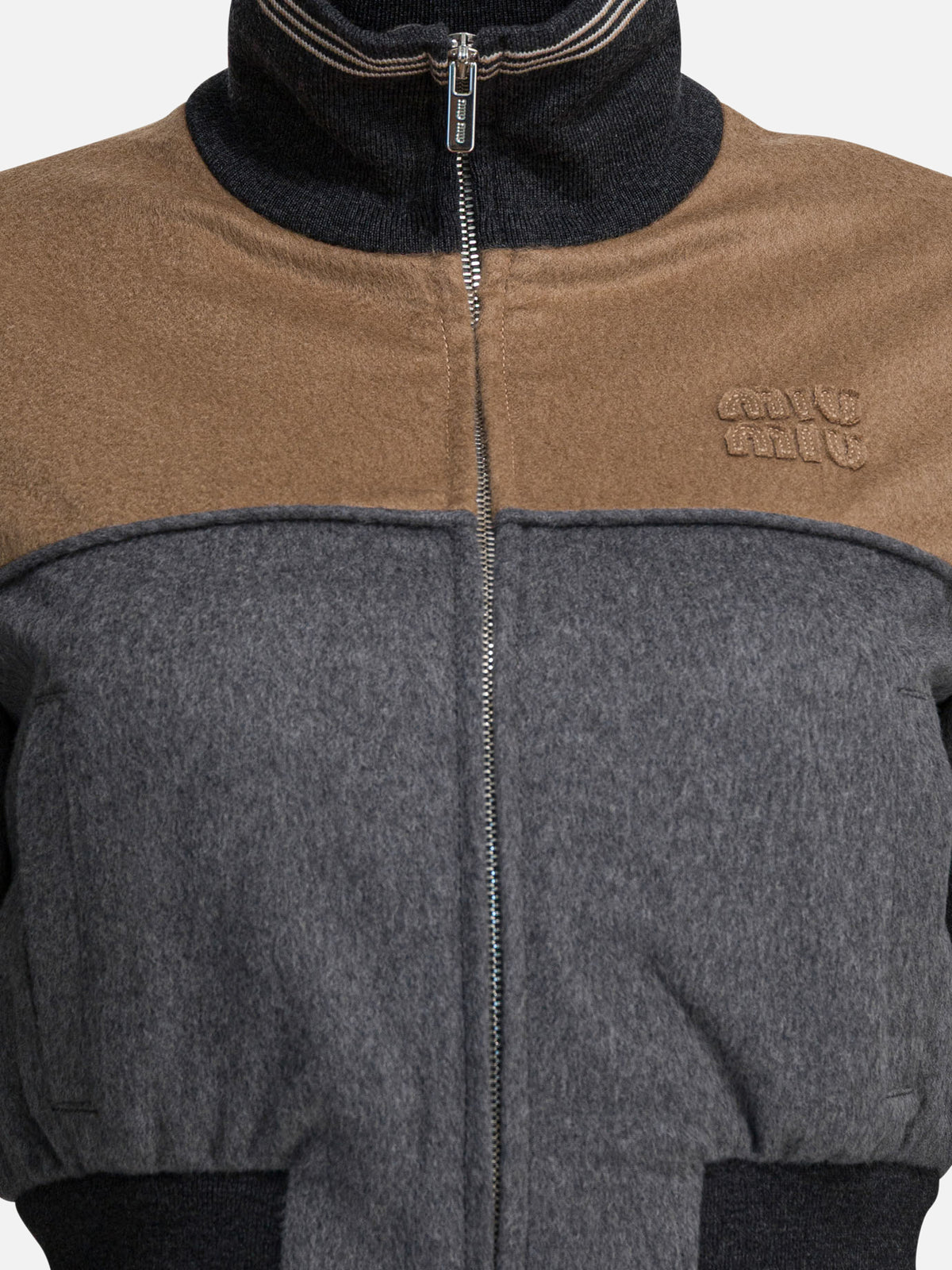 Miu Miu Wool and cashmere bomber jacket Grey - VIETTI
