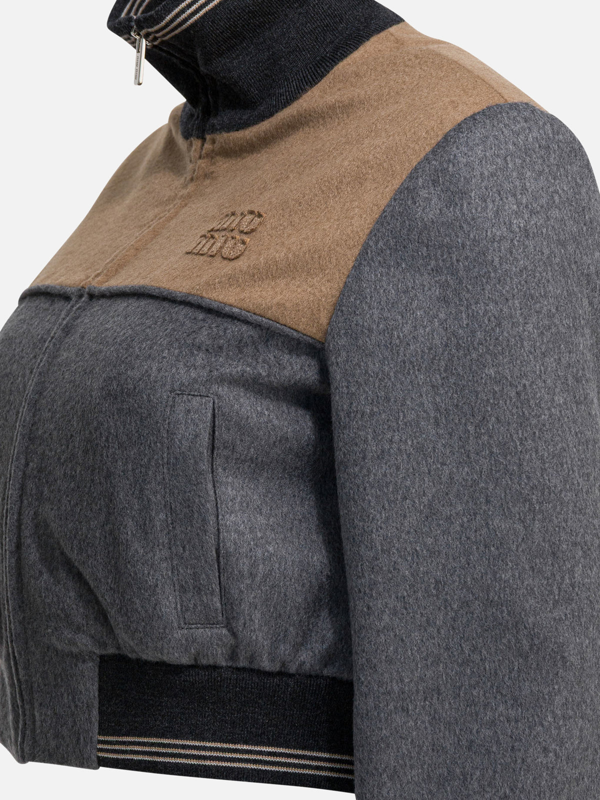 Miu Miu Wool and cashmere bomber jacket Grey - VIETTI