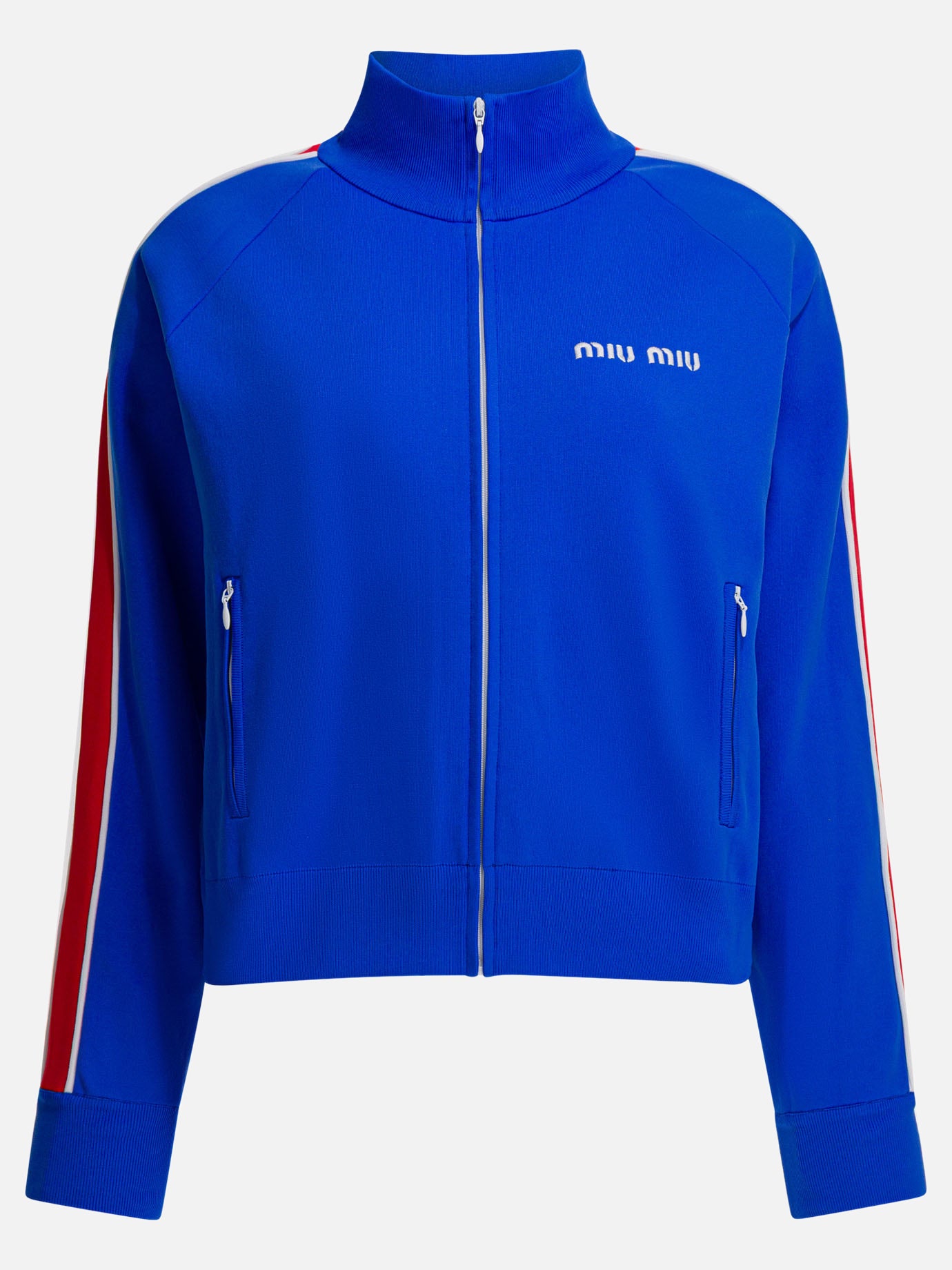Felpe con zip Logo  Blu - Miu Miu Donna | PDP | VIETTI Online Store | thumbnail