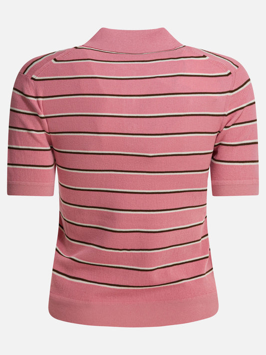 Polo shirts with buttons Striped  Pink - Miu Miu Women | PDP | VIETTI Online Store | 2
