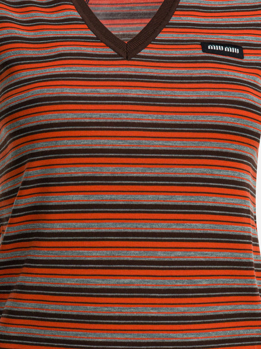 Miu Miu Wool vest with logo Orange

