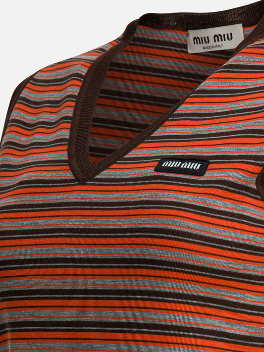 Miu Miu Wool vest with logo Orange

