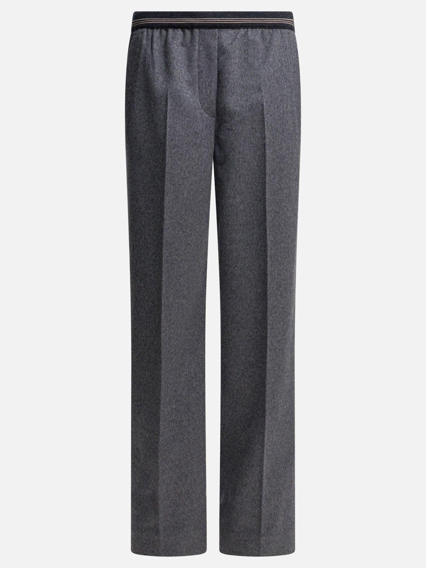 Leisure trousers Solid colour  Grey - Miu Miu Women | PDP | VIETTI Online Store | Zoom-Modal
