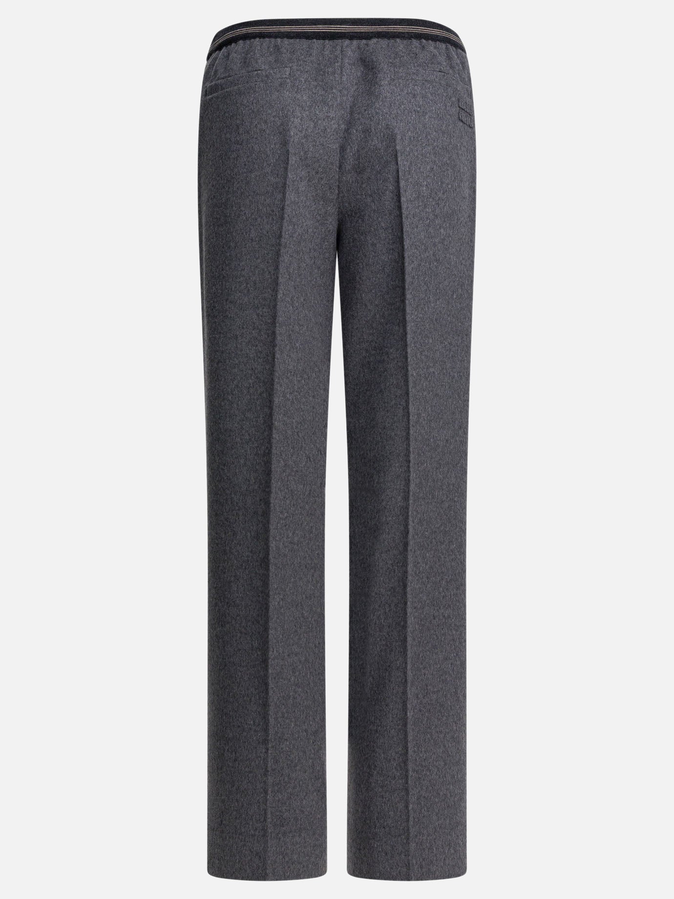 Leisure trousers Solid colour  Grey - Miu Miu Women | PDP | VIETTI Online Store | Zoom-Modal_2
