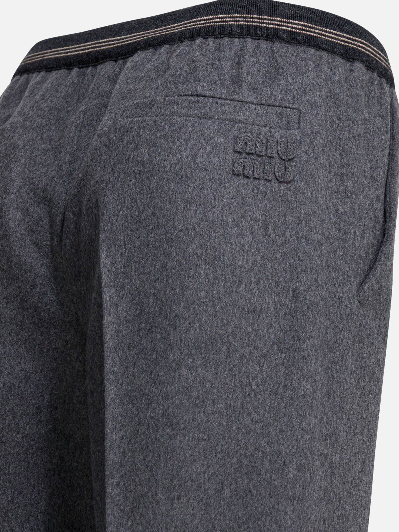 Leisure trousers Solid colour  Grey - Miu Miu Women | PDP | VIETTI Online Store | Zoom-Modal_4
