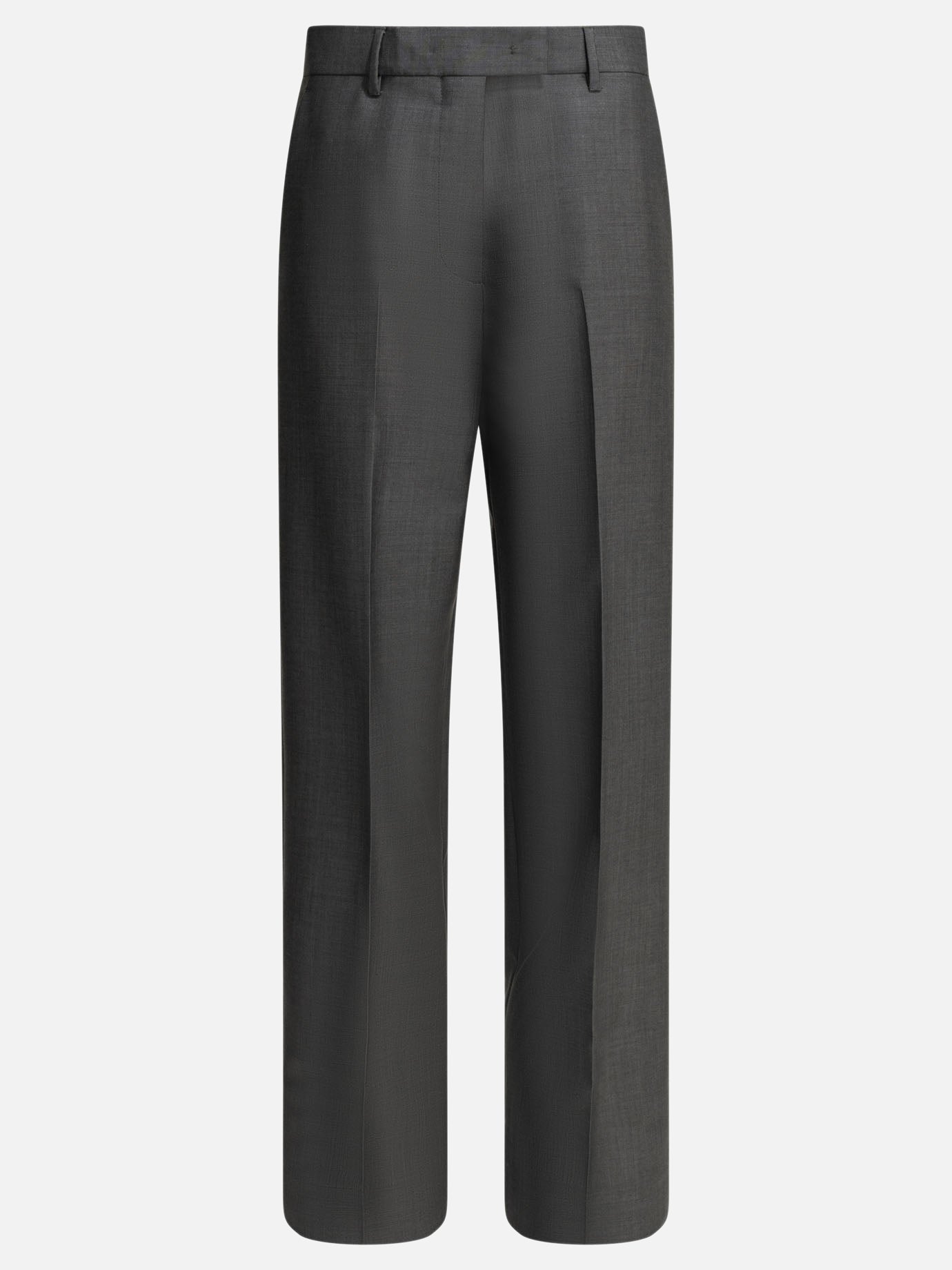 Tailored trousers Logo  Grey - Miu Miu Women | PDP | VIETTI Online Store | Zoom-Modal
