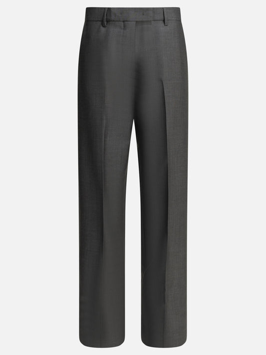 Tailored trousers Logo  Grey - Miu Miu Women | PDP | VIETTI Online Store 
