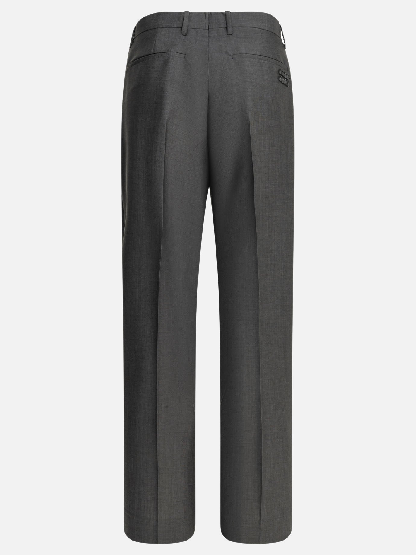 Tailored trousers Logo  Grey - Miu Miu Women | PDP | VIETTI Online Store | thumbnail_2