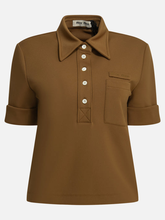 Polo shirts with buttons Logo  Brown - Miu Miu Women | PLP | VIETTI Online Store 
