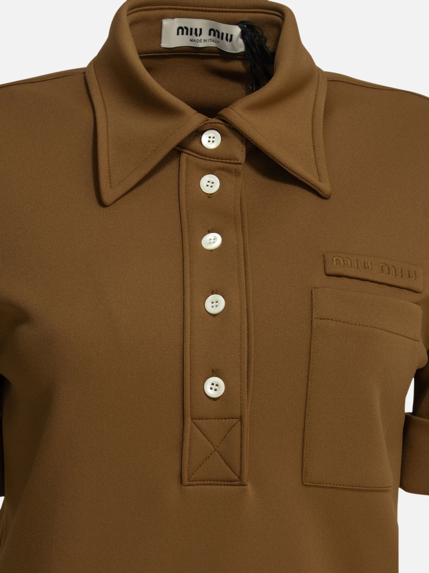 Polo shirts with buttons Logo  Brown - Miu Miu Women | PDP | VIETTI Online Store | thumbnail_3