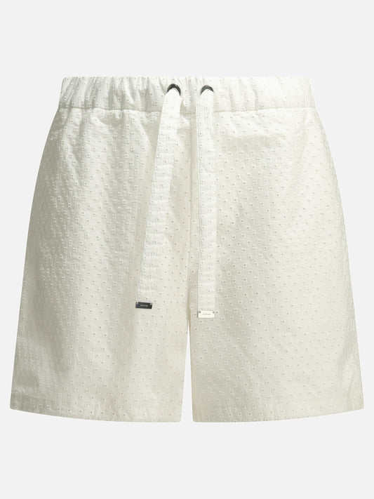 Drawstring shorts Logo  White - Moncler Women | PLP | VIETTI Online Store 
