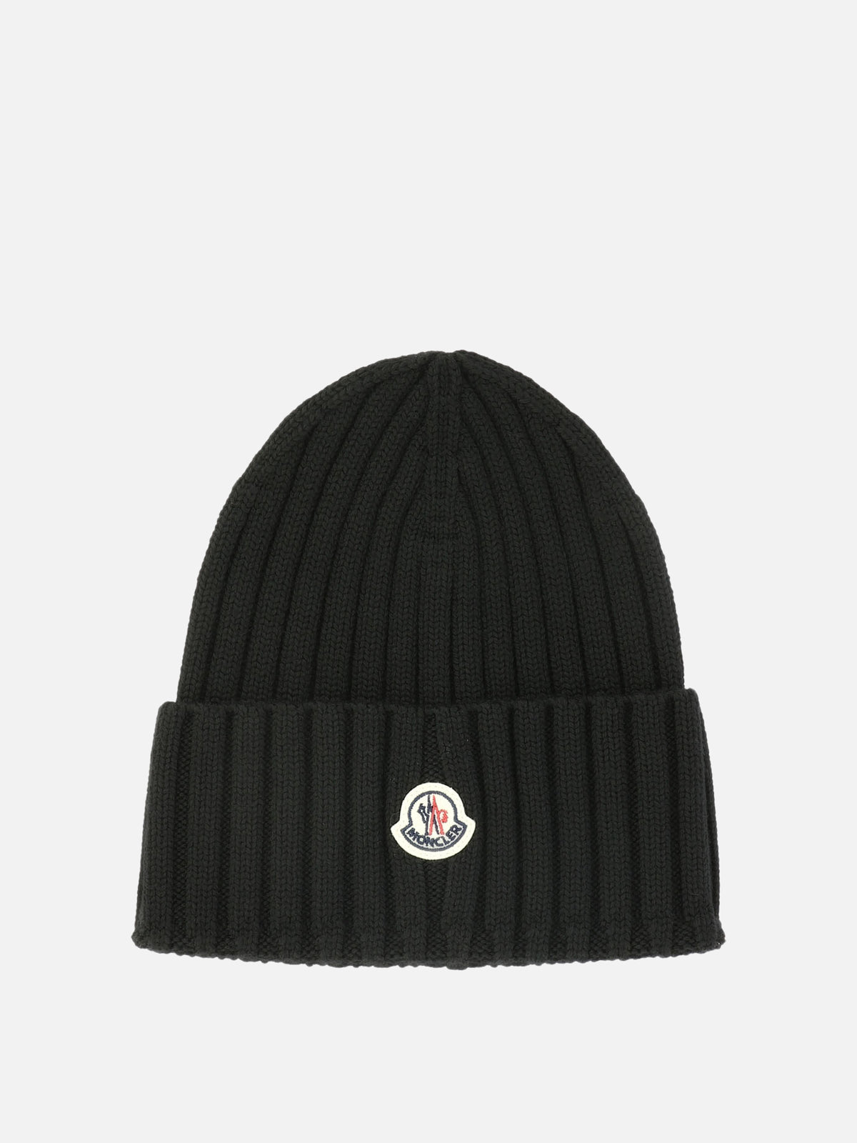 Moncler Wool cap with logo Black