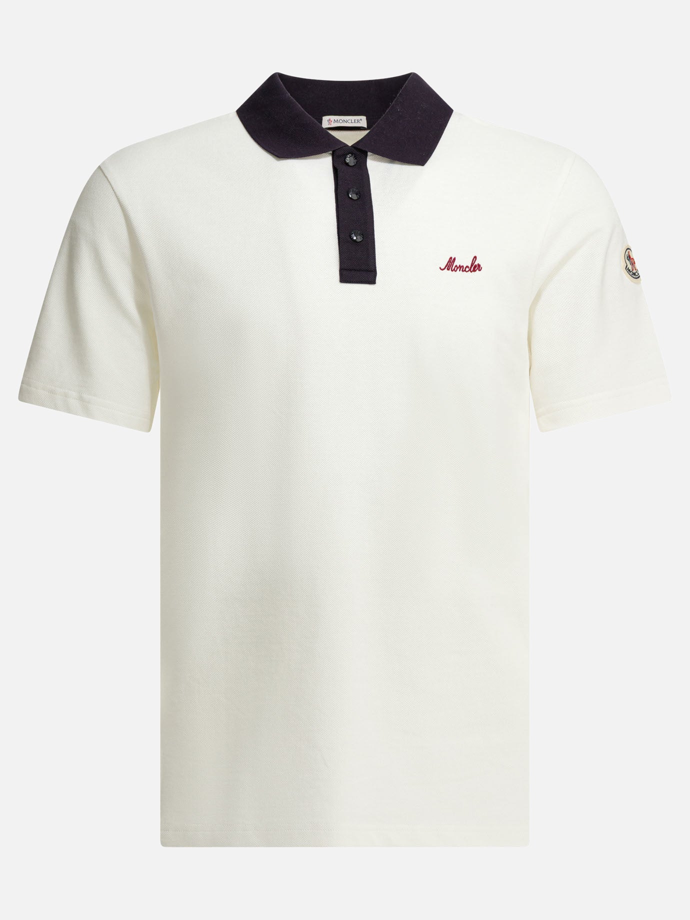 Polo con bottoni 100% cotton  Bianco - Moncler Uomo | PDP | VIETTI Online Store | Zoom-Modal
