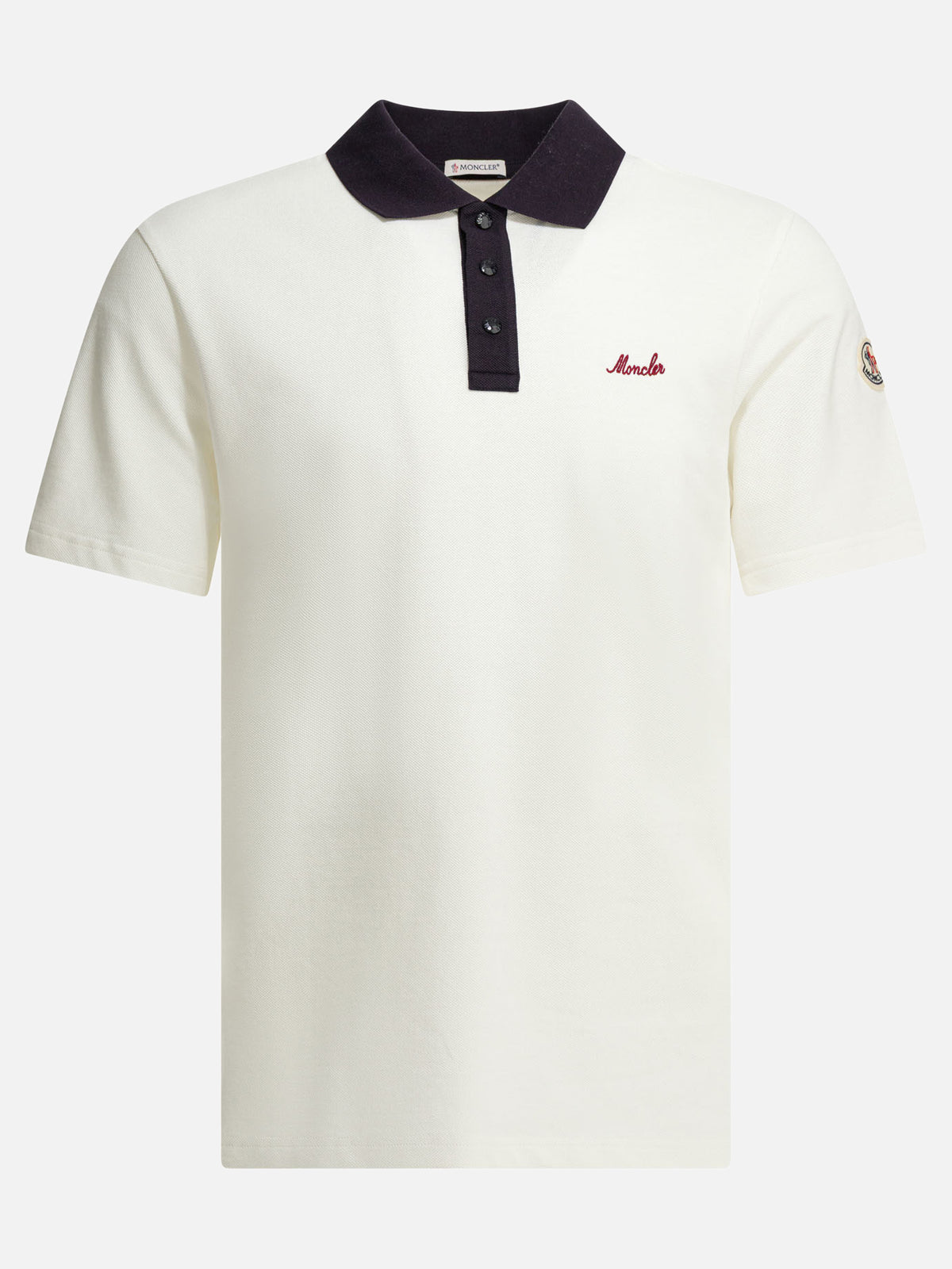 Moncler Button-down polo shirt with logo White