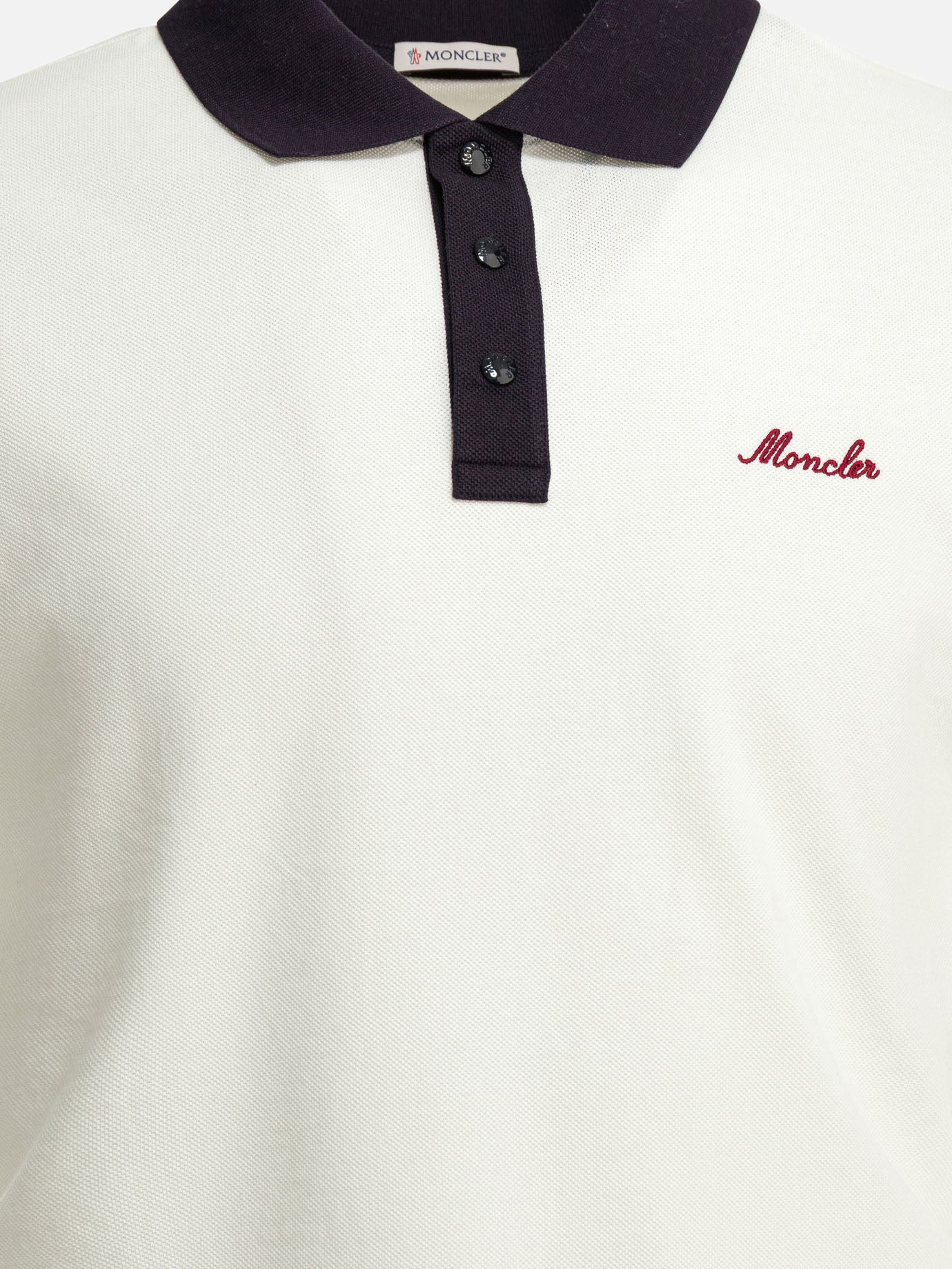 Polo con bottoni 100% cotton  Bianco - Moncler Uomo | PDP | VIETTI Online Store | thumbnail_3