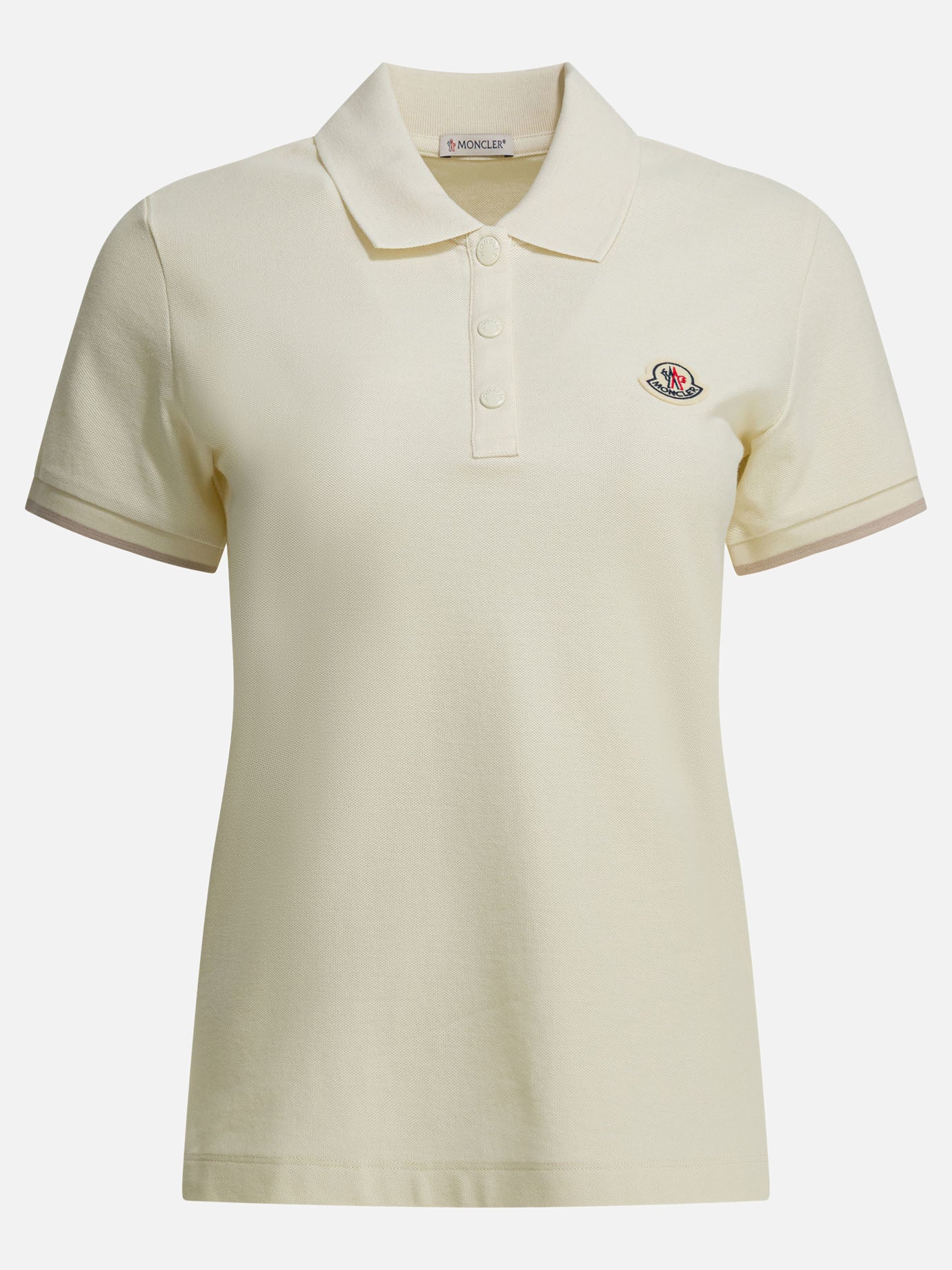 Polo con bottoni Logo  Bianco - Moncler Donna | PDP | VIETTI Online Store | Zoom-Modal
