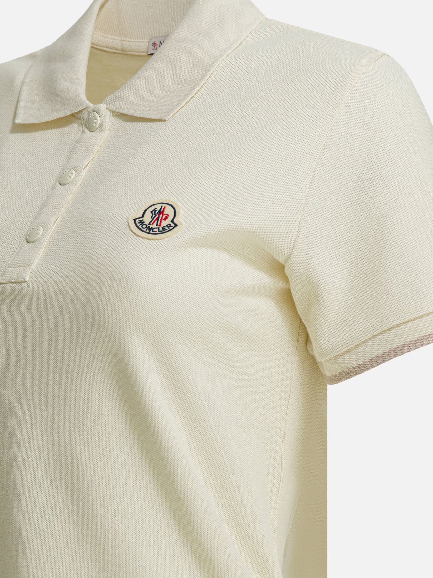 Polo con bottoni Logo  Bianco - Moncler Donna | PDP | VIETTI Online Store | thumbnail_4