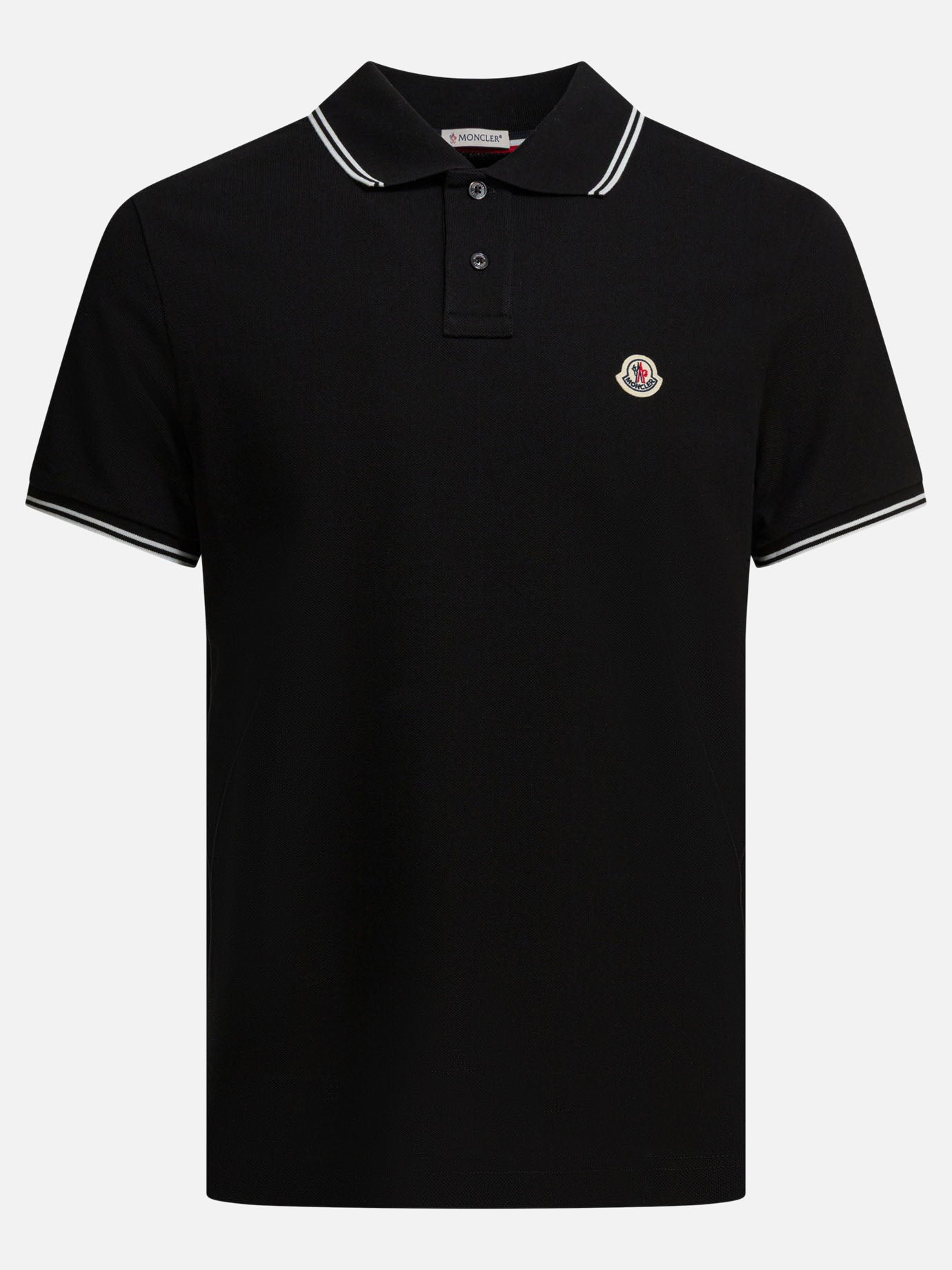 Polo shirts with buttons Logo  Black - Moncler Men | PDP | VIETTI Online Store | thumbnail