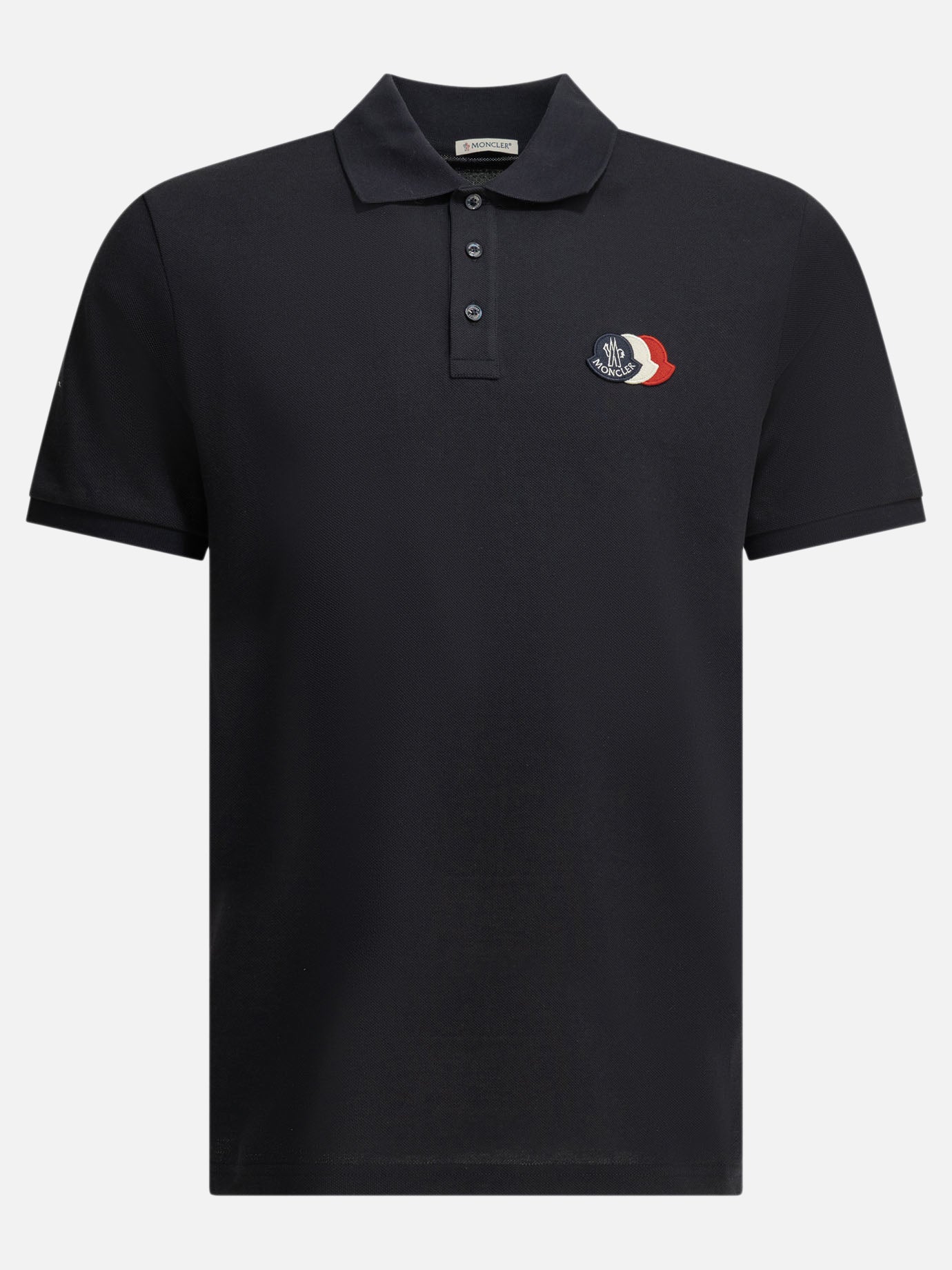 Polo con bottoni Logo  Blu - Moncler Uomo | PDP | VIETTI Online Store | Zoom-Modal
