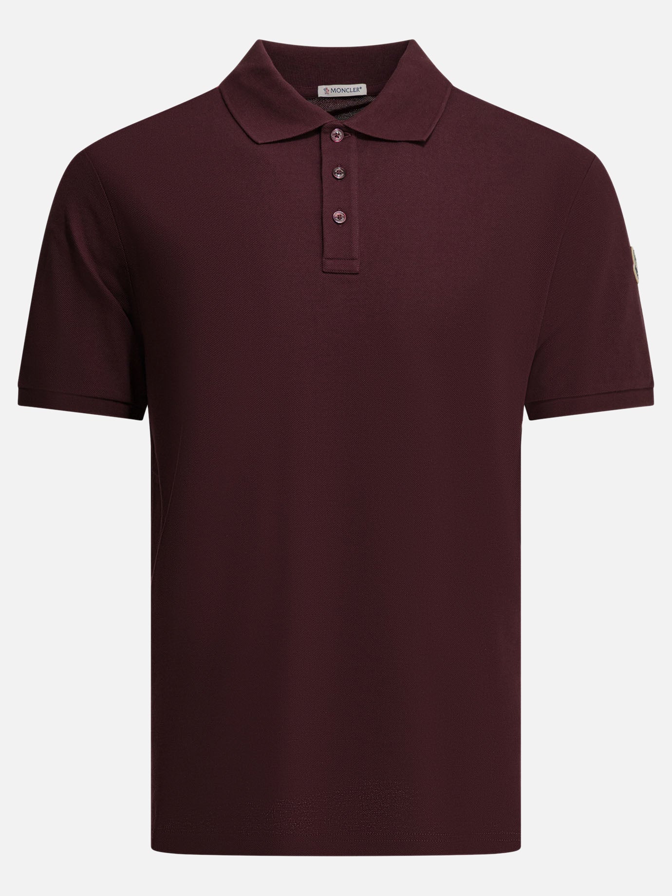 Polo con bottoni Logo  Bordeaux - Moncler Uomo | PDP | VIETTI Online Store | Zoom-Modal
