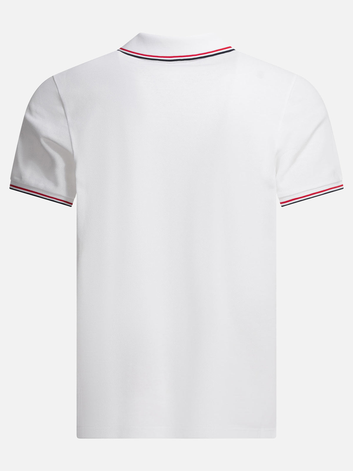 Moncler Cotton pique polo shirt with logo patch White - VIETTI