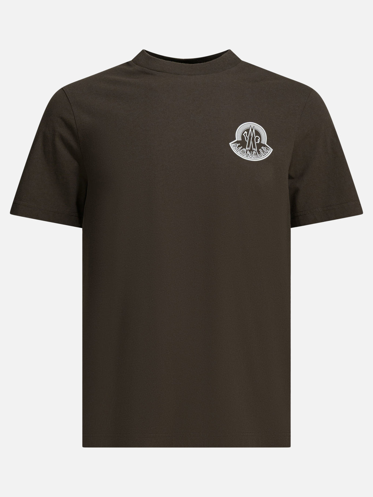 Moncler Crew-neck T-shirt with logo Brown