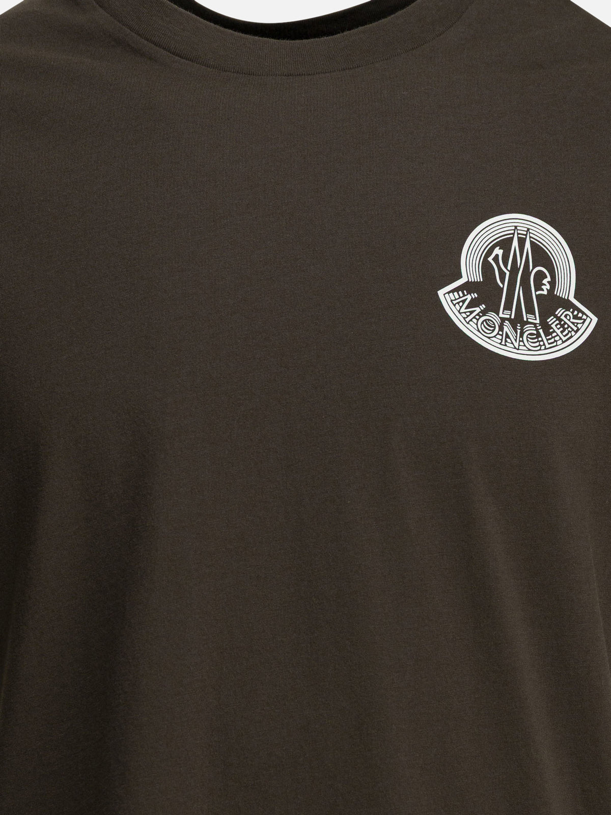 Moncler Crew-neck T-shirt with logo Brown