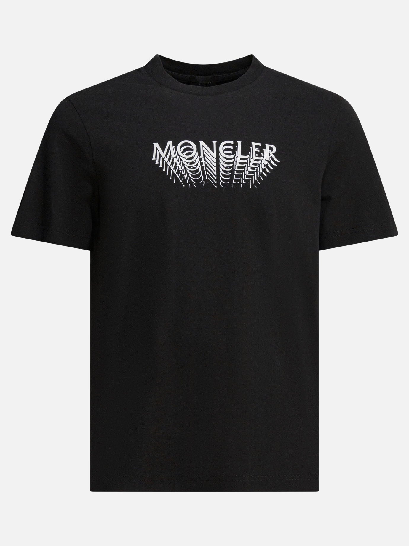 T-shirt girocollo Logo  Nero - Moncler Uomo | PDP | VIETTI Online Store | thumbnail