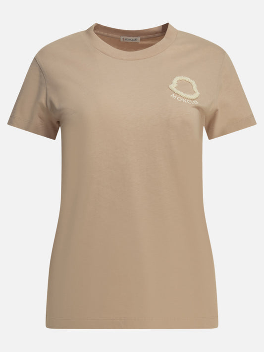 Moncler Crew-neck T-shirt with logo Pink

